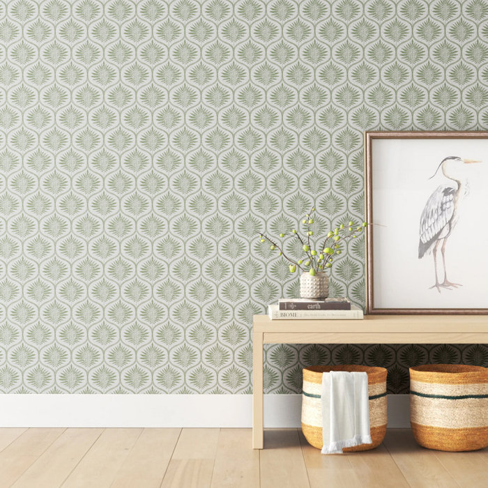 Sand & Stable Green Primitive Leaves Peel & Stick Wallpaper | Wayfair.ca